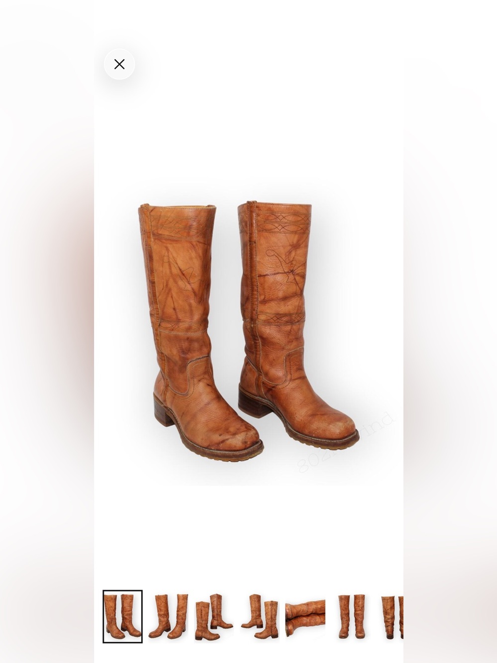 8.5 Frye Campus Stitching Horse Cowboy Boots Saddle Knee-High LugSole Western